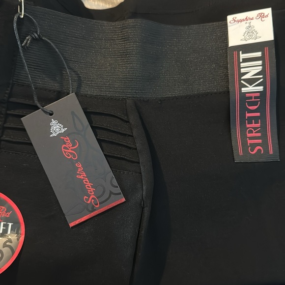 Sapphire Red High Waist Super Soft Super Stretch Black Knit Pencil Skirt. Size L - Picture 5 of 5